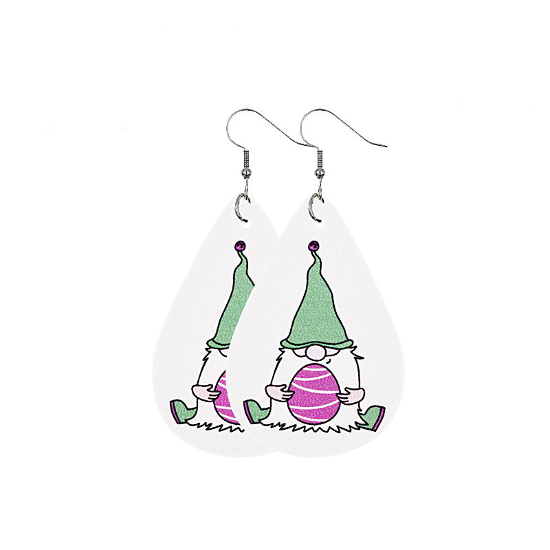 Wholesale leather St. Patrick's dwarf hooded leather leather earrings